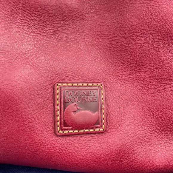 Dooney & Bourke Satchel Florentine Pebbled Leather Tassels Raspberry READ - Picture 3 of 16